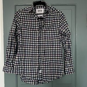 Grayson Navy and White Gingham Button Up Size 2 (small)